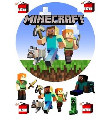 TOPO PARA BOLO ANIVERSÁRIO MINECRAFT