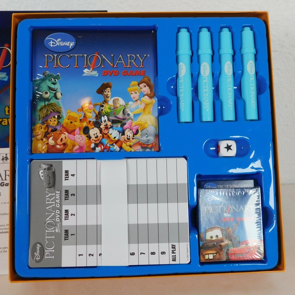 Disney Pictionary DVD Game Drawing Animation Characters Mattel Games Open Box - Image 2 of 4