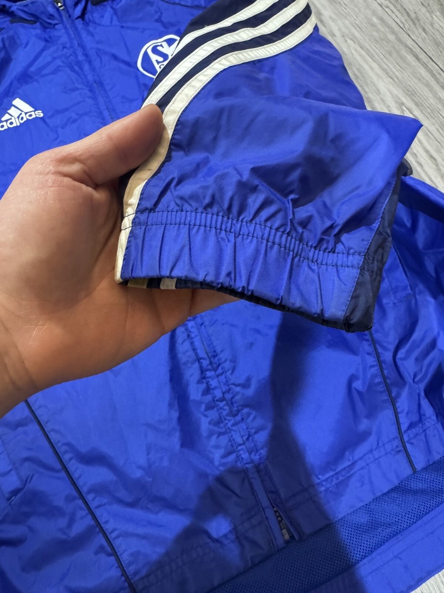 2006 2007 FC Schalke 04 Adidas Windbreaker Jacket Blue S04 Size 38