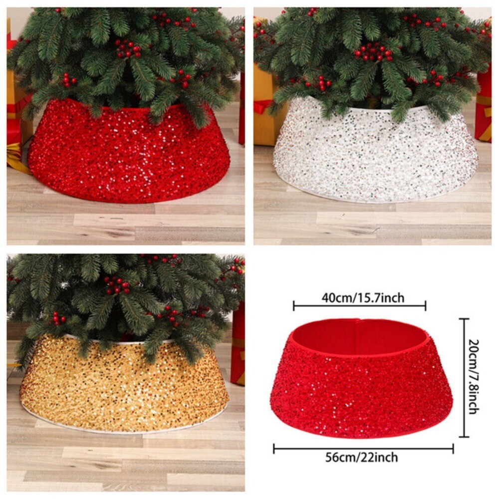 Home Party Props Christmas Sequins Tree Cover Skirt New Year Tree