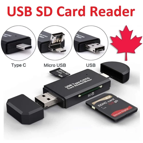 USB SD Card Reader [USB Type C][Micro USB] Memory Adapter For TF SDXC SDHC MMC