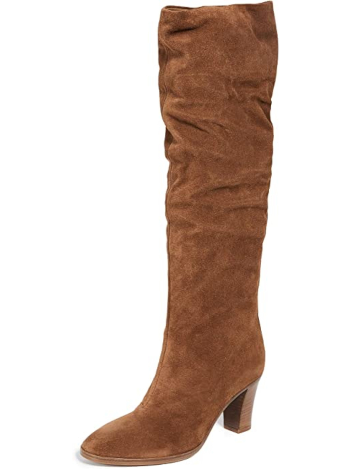 VINCE. Womens Brown Casper Round Toe Stacked Heel Leather Slouch Boot 9.5 M