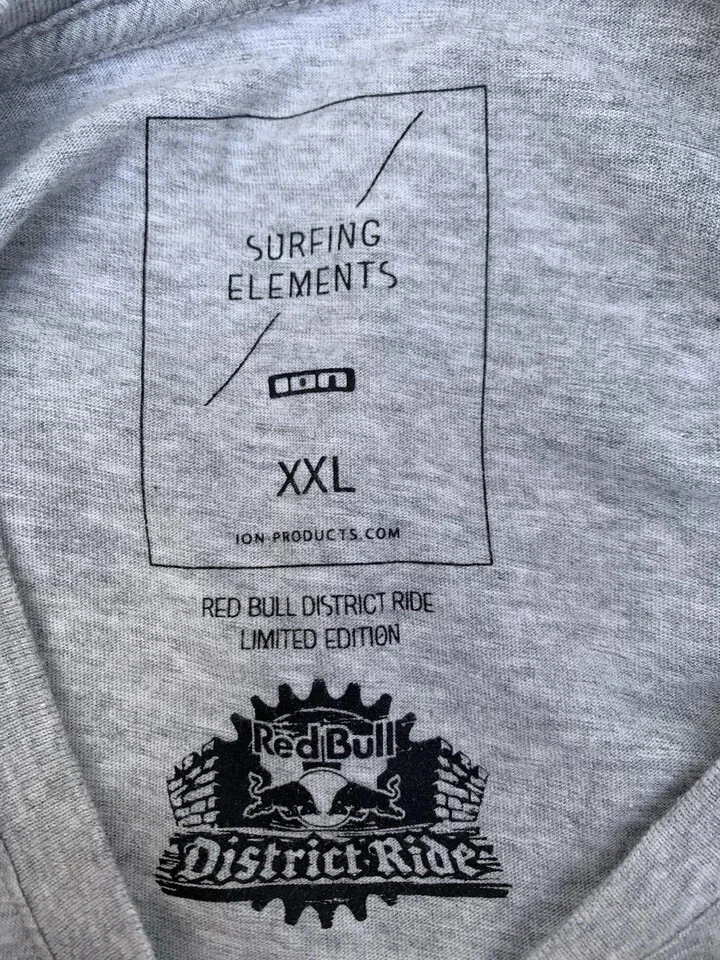 Red Bull District Ride Limited Edition T-Shirt ION Surfing Elements 2XL Gray#z57 - Image 3 of 4