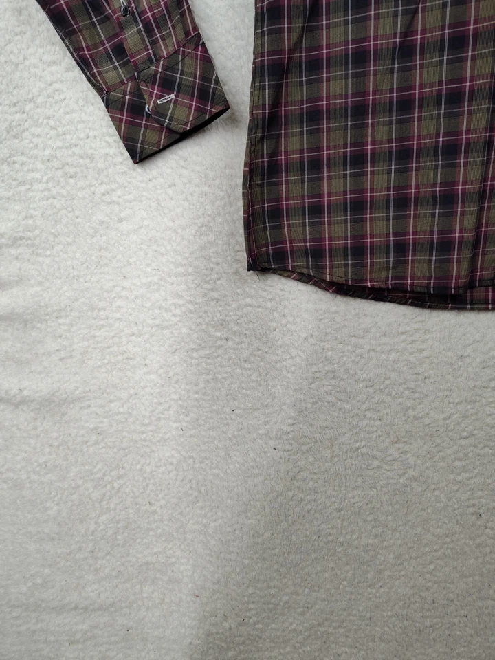 Sovereign Code Men Shirt Large Burgundy Plaid Cotton Blend Casual Button Down - Image 4 of 4