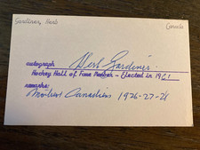Herb Gardiner Montreal Canadiens HOF signed autographed Hockey 3x5 index card