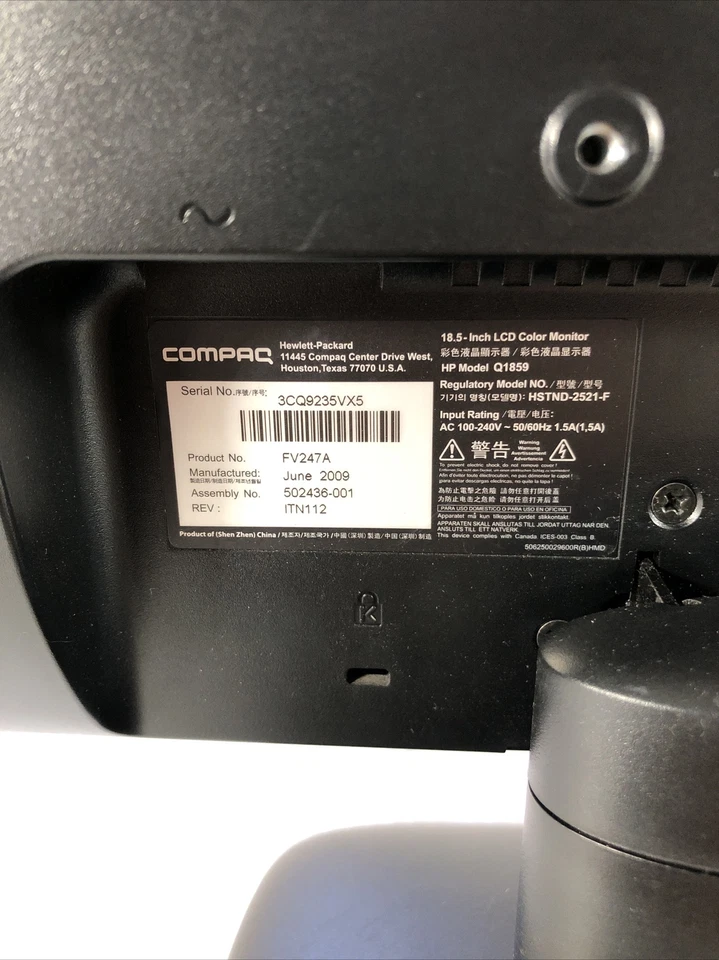 Compaq 18.5-Inch LCD Monitor FV247A Tested & Working - Image 4 of 4