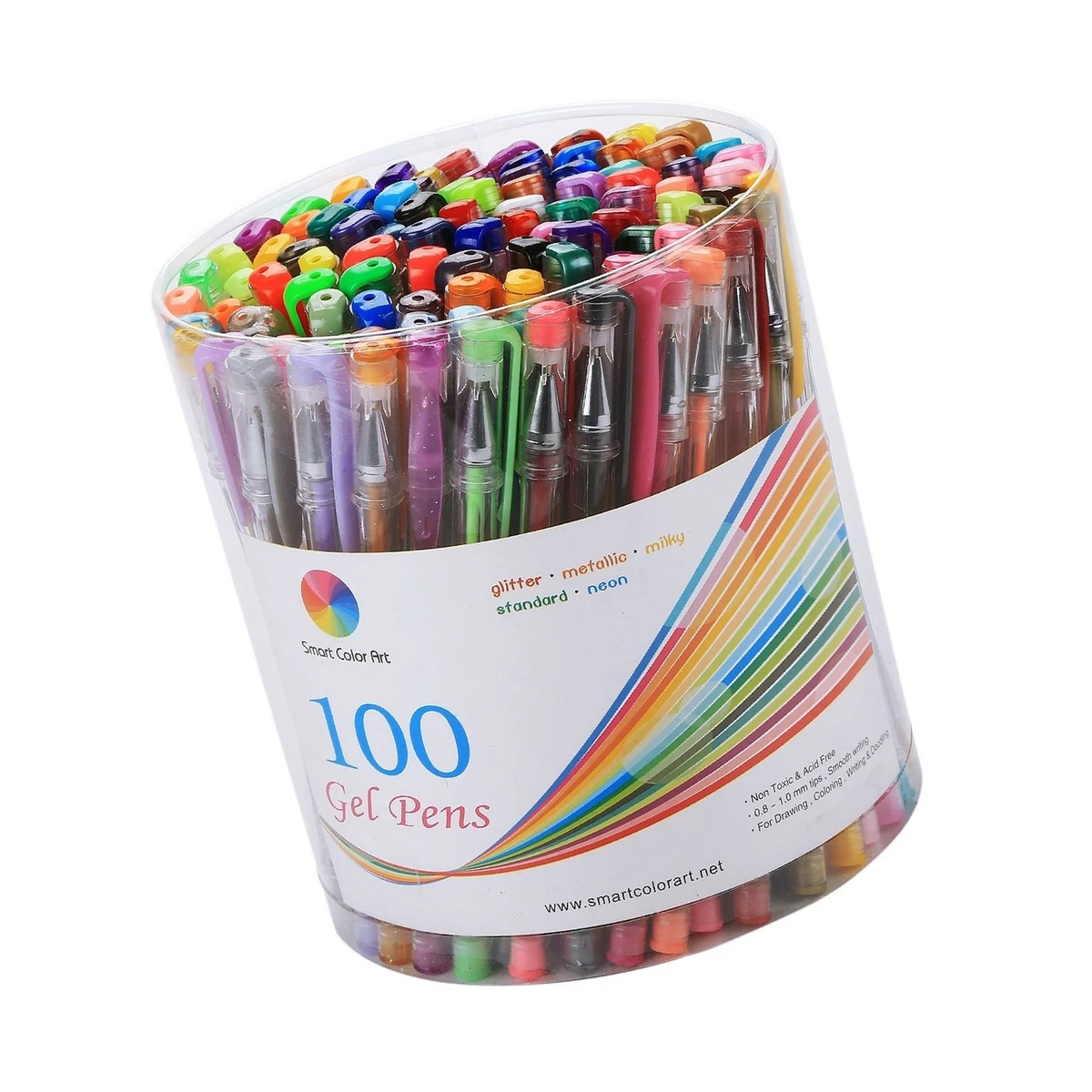 Smart Color Art 100 Colors Gel Pens Set for Adult Coloring Books Drawing