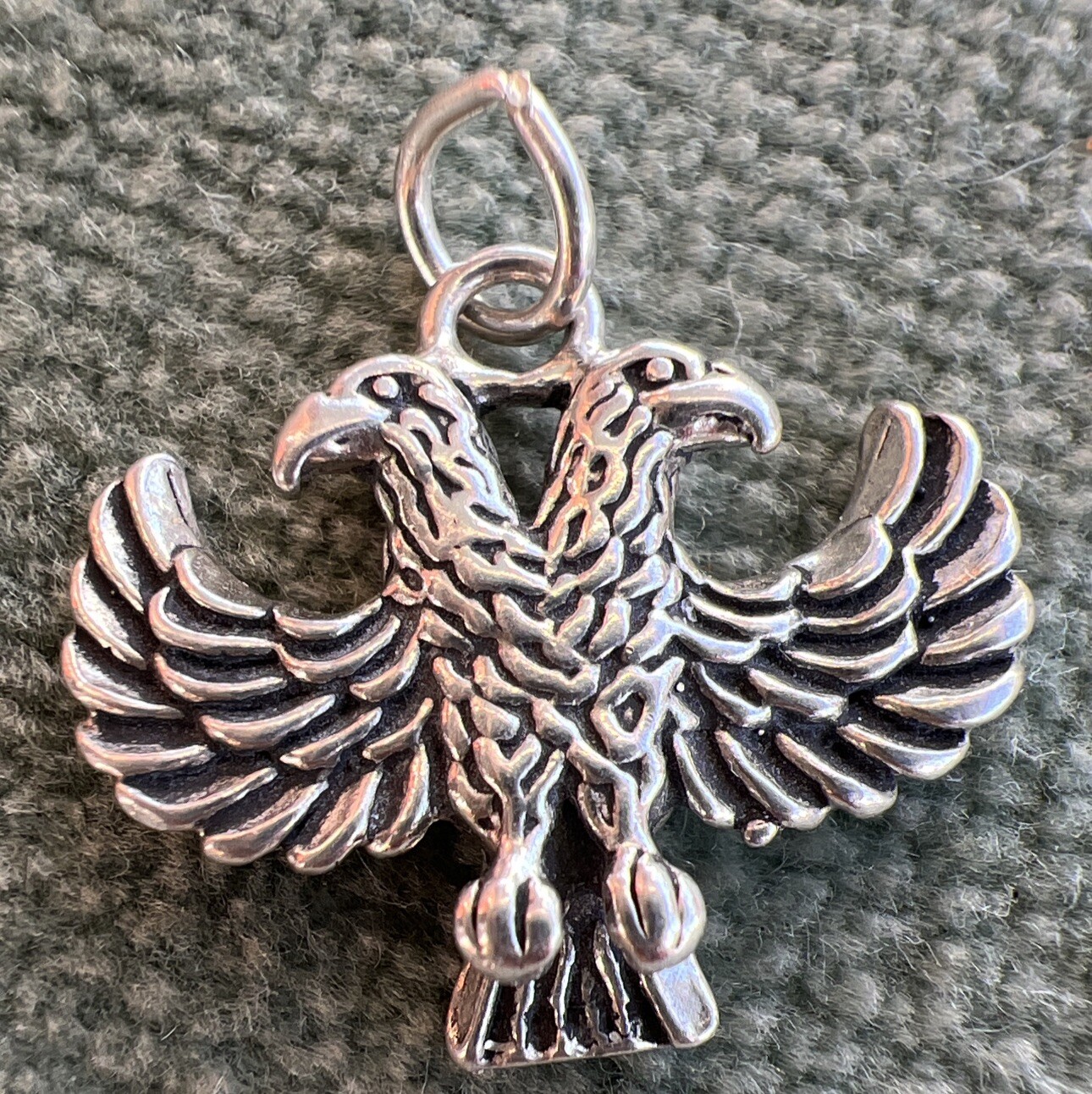 Double-Headed Eagle 3D 925 Solid Sterling Silver … - image 1
