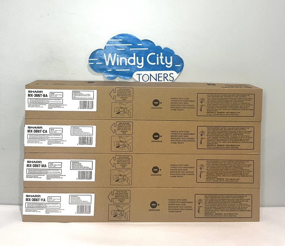 Sharp MX-36NT Toner Cartridge Set CMYK Genuine For MX 2610 2640 3110 3610 3640 - Image 2 of 3