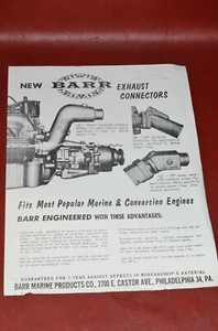 Vtg Barr Marine Boat Exhaust Conversion Brochure Catalog Specifications Engine