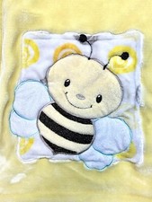 Little Miracles Bubble Bee Baby Blanket - Lovey Security Soft Yellow 26” x 44”