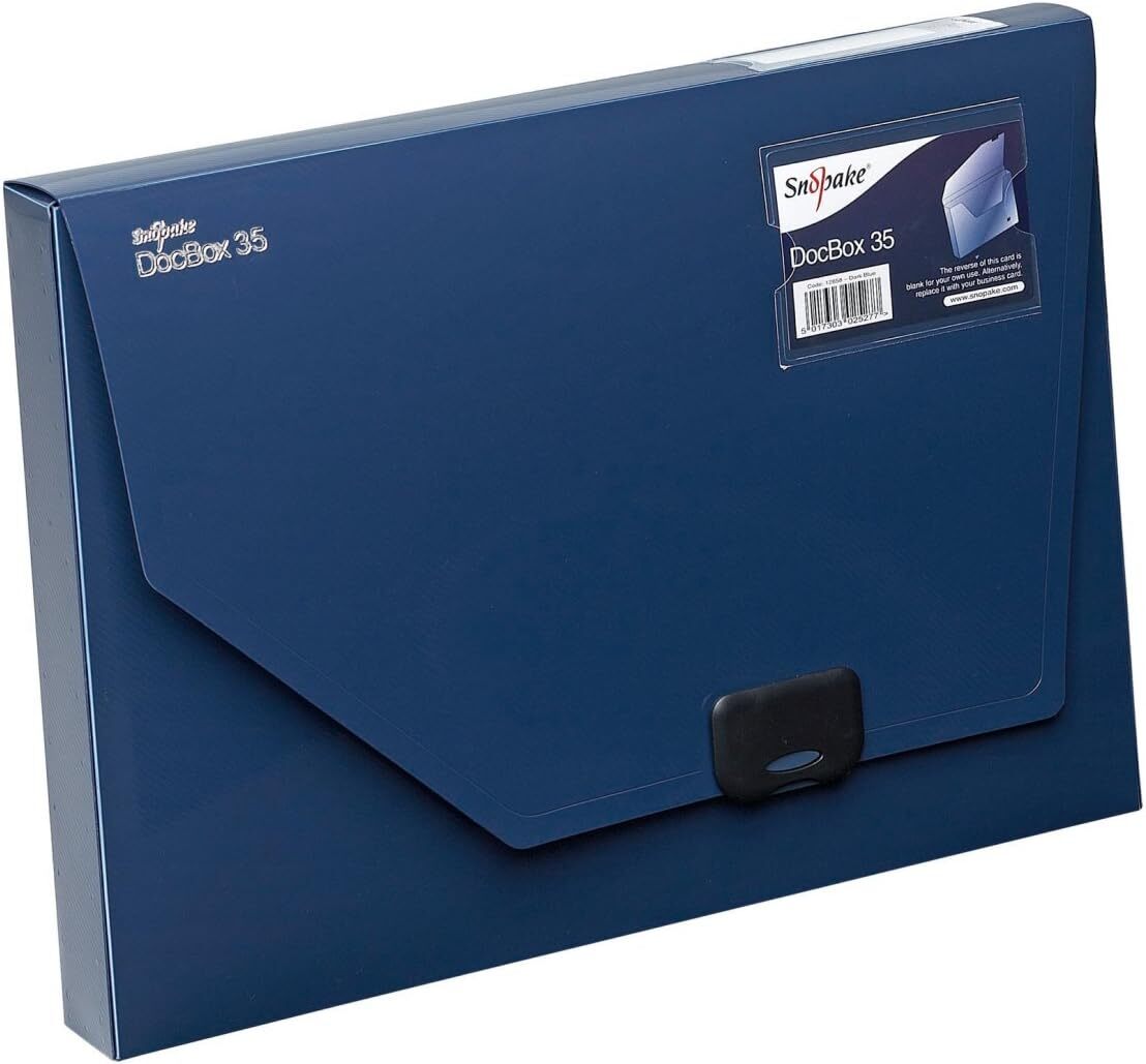 Файл Snopake A4 DocBox Темно-синий, 35 мм, в картонной коробке с защелкивающимся замком [1 упаковка] Ref 12858