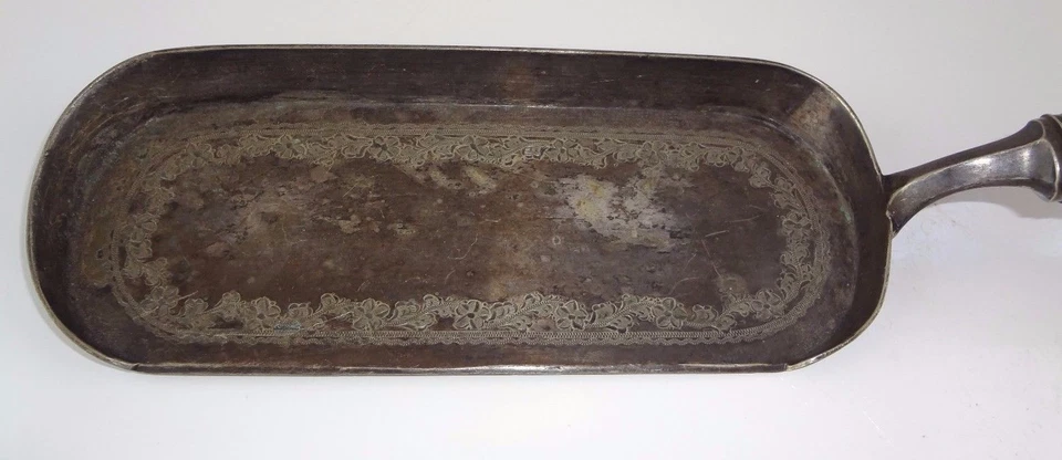 Cuerno Allen & Darwin vintage de los años 1880 plata ceniza cuchara mango de ciervo A&D Foto 3 de 4