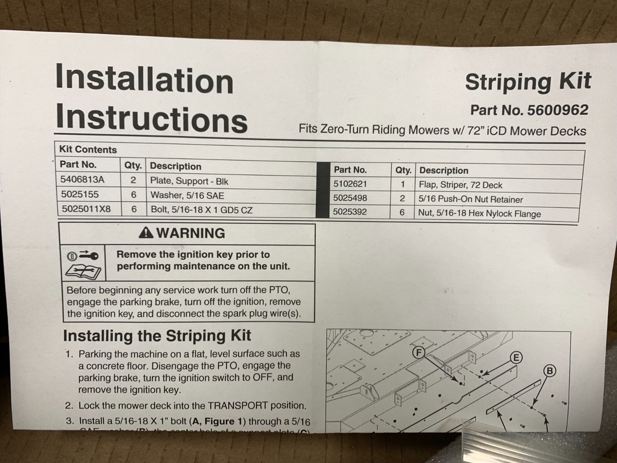 フェリス　5点セット New OEM Ferris 72 Inch Striper Kit 5600962 5600962YP | eBay