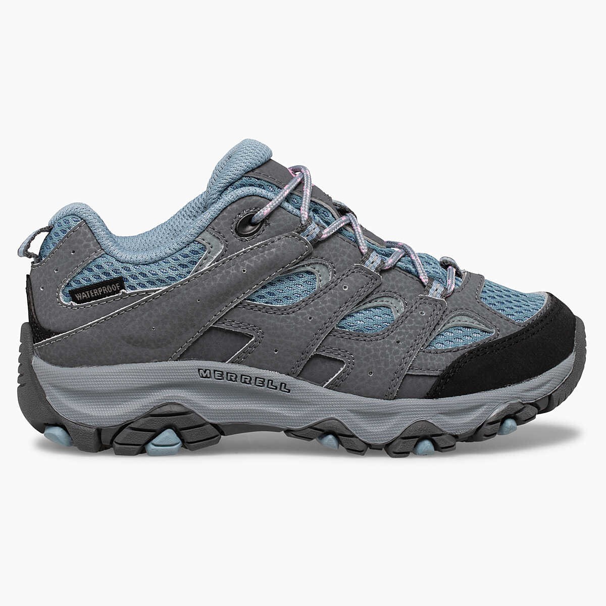 Scarpe da trekking Merrell Moab 3 MK165706 bambini US 12 grigie in pelle impermeabili ZPO3234