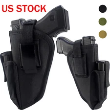 Tactical OWB Waist Pistol Holster Gun Holder with Magazine Pouch Left/Right Hand