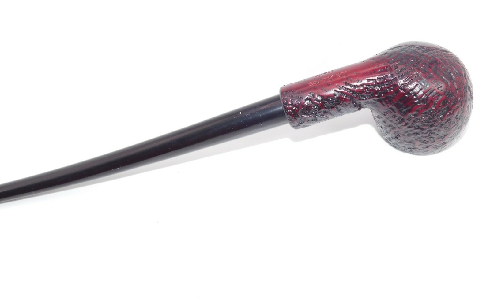 Real Briar Tobacco Pipe Italy Churchwarden 10.9" Blasted Red New J114