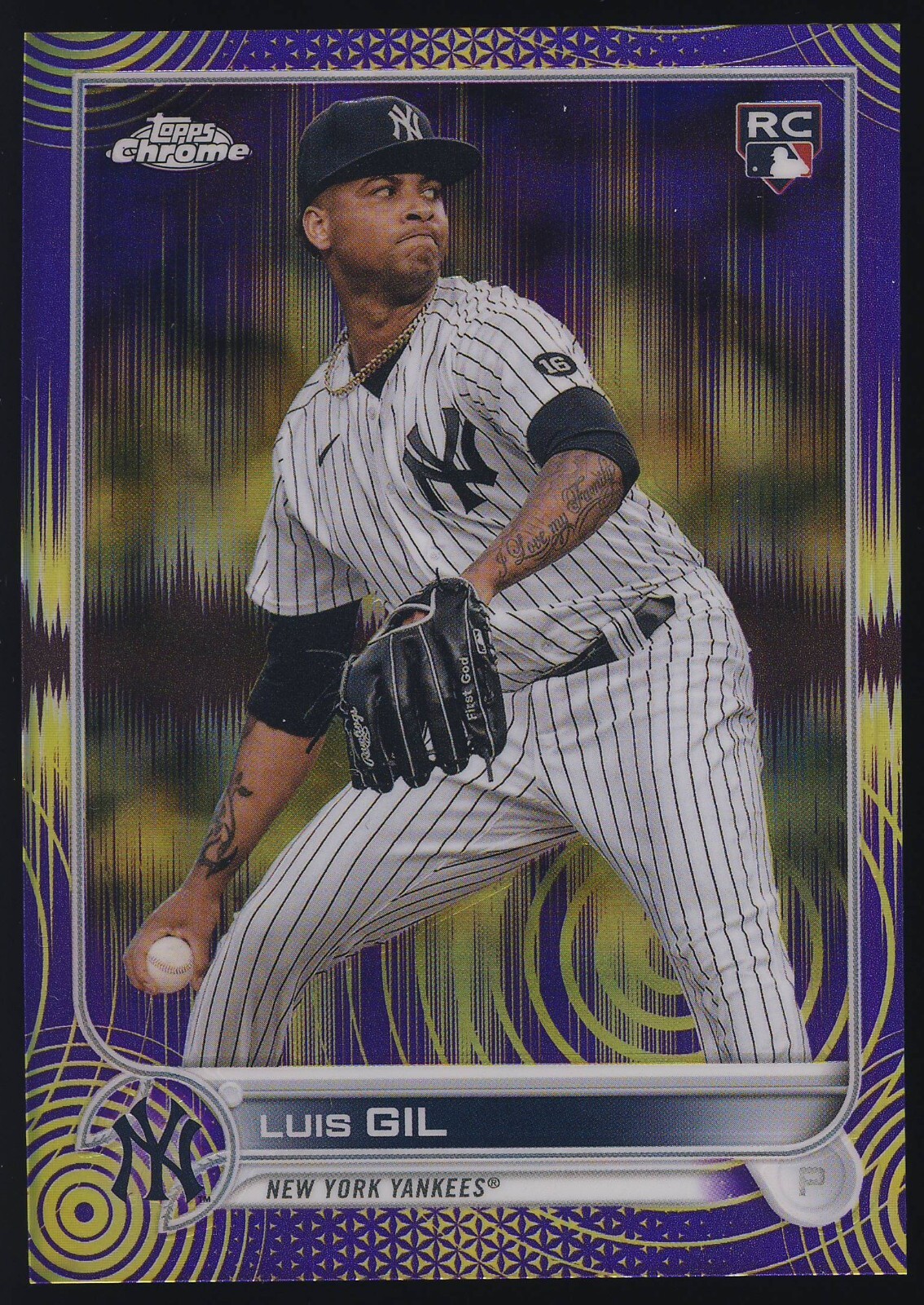 2022 MLB Topps Chrome Sonic BB Purple Yellow Pulse Refractor Luis Gil RC 262/299