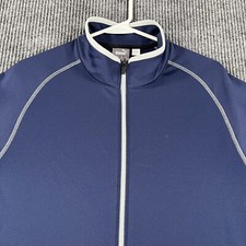 PUMA Sweatshirt Jacket Mens Large Blue Long Sleeve Full Zip Mock Neck Active