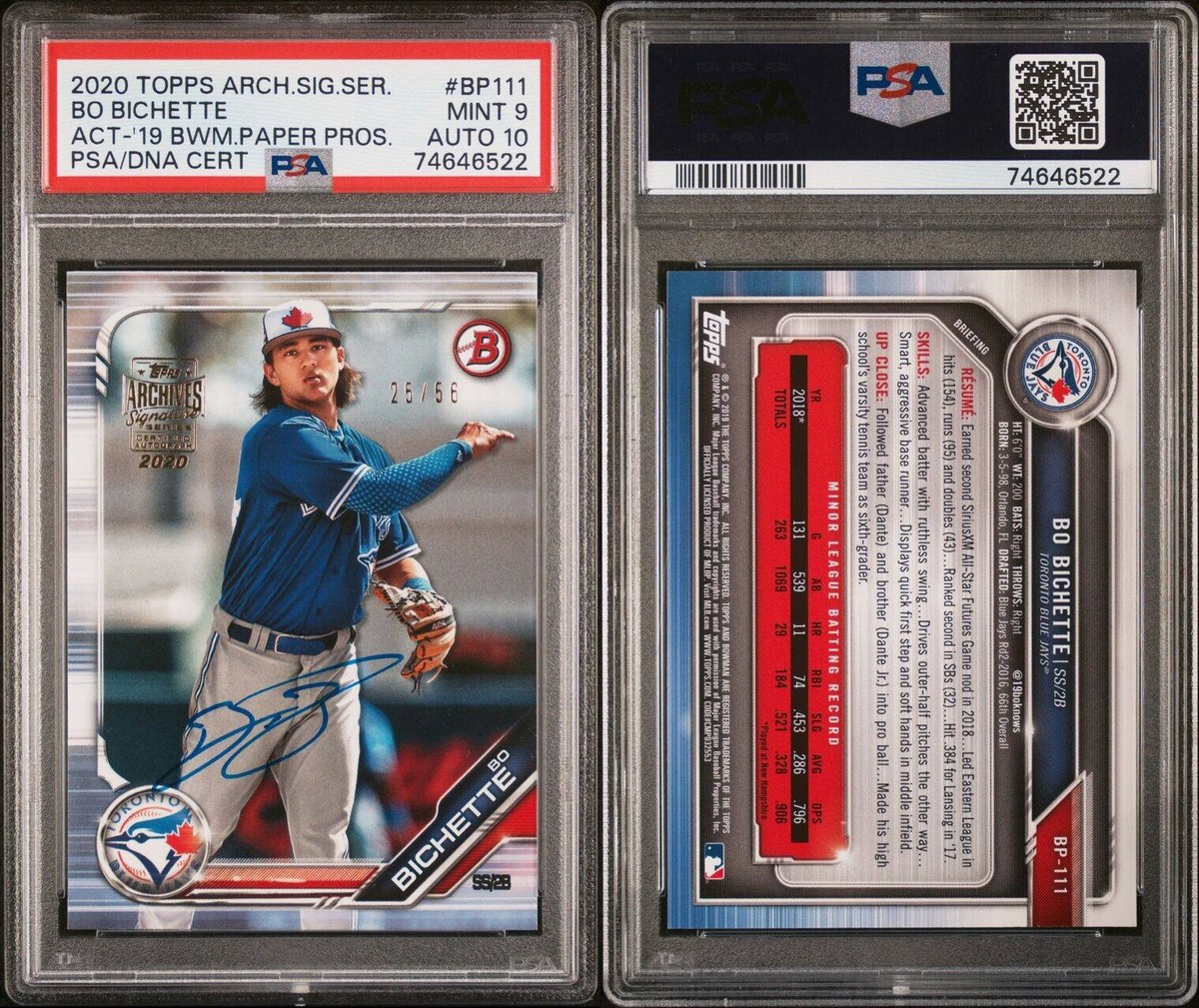 2020 Topps Archives Signature Series Bo Bichette Auto /56