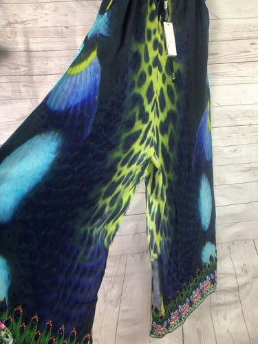 Camilla Sz M JADE Wide Leg Jumpsuit 100% Silk Crystal Shoestring BNWT Warehouse - Picture 16 of 24