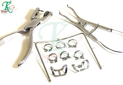 Dentist Basic Gummi Damm Set Bilder, Klemme, elfenbein Schelle Zange, Ainsworth