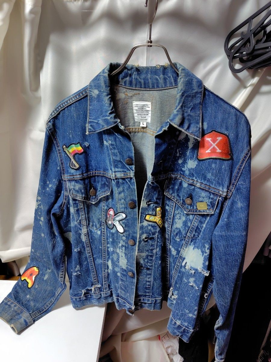 APPLEBUM vintage denim jacket patchwork damage pr… - image 1
