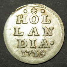 Certificate Authenticity 1739 Dutch Colonial New York Silver Half Dime Hollandia