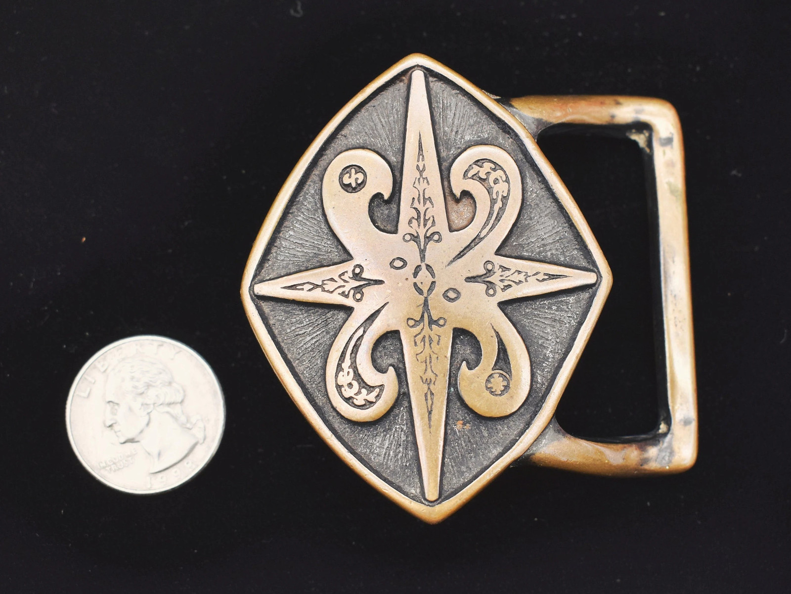 RARE Tech Ether Guild "Fleur De Lis" Solid Brass … - image 3