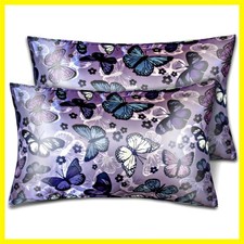 Satin Pillowcase for Hair and Skin, Soft Satin Pillow Cases Queen Size Pack o...