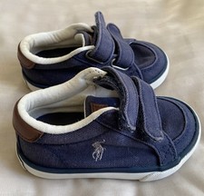 Ralph Lauren Polo Navy Blue/Pony Baby Boys Canvas Sneakers Shoes - Size 5