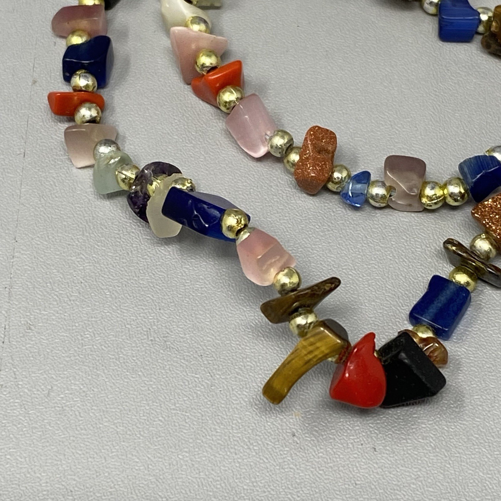 Assorted Gemstone Necklace Multicolor Chip Beads … - image 8