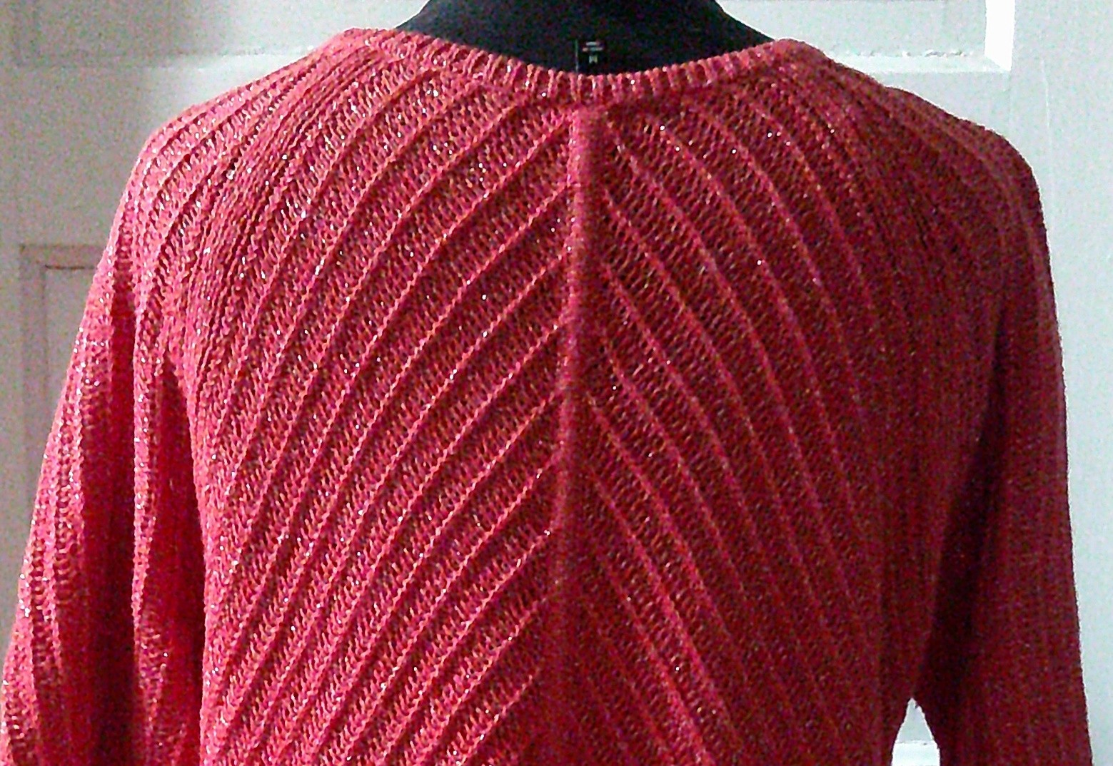 TALBOTS Orange Ribbed SS Pullover Sweater Top M - image 5