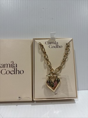 Camila Coelho WOMEN'S  Gold HEART  Necklace 18 ''  New In Gift box