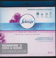 Febreze KENMORE C 5055  50558 Canister Vacuum Bags-Box of 3--NEW--FREE SHIPPING