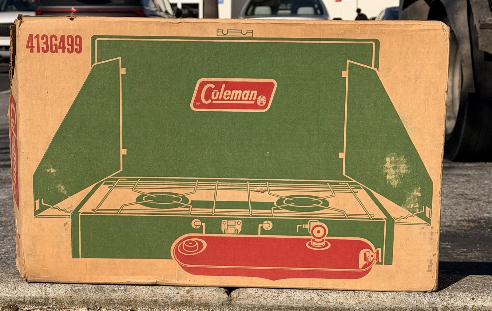 Vintage Coleman 425E 2 Burner Camp Stove W/Original Box & Paperwork