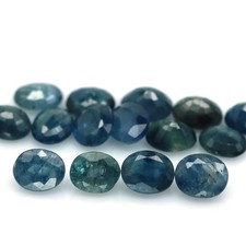 7.15 CT. Gemstone Heated 15Pcs Greenish Blue Sapphire Madagascar Oval