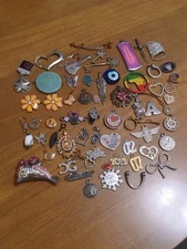 Junk Jewelry Lot For Crafts Pendants Misc Costume (Distressed/Broken)