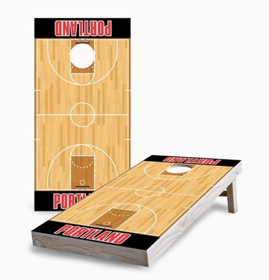 #ad Portland Basketball Cornhole Skips Garage 2x4 Boards Duck Cloth Bags Set $529.49
