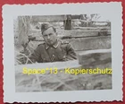 Photo Soldier on Scissor Scope in Saintes-Maries France 1943 Wehrmacht Camo