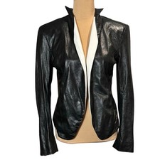 Theyskens Theory Black Lambskin Jacket Sz S Designer Avant Garde Contemporary
