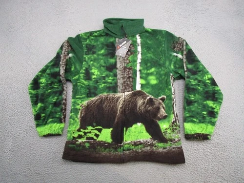 Wildkind Black Bear Full Zip Jacket AOP Soft Fleece Adult Size M Nature NEW - product listing photo