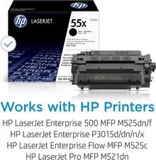 Genuine HP 55X Black Toner Cartridge CE255X to LJet P3015, 500 MFP, M525 No box