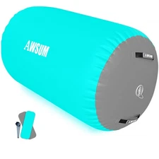 Air Roller Gymnastics Barrel Inflatable Tumbling Mat Back Handspring Trainer ...