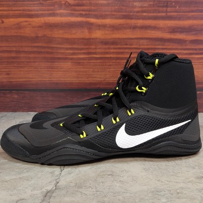 Nike Hypersweep Men's 12.5 Black White Volt Wrestling Shoes 717175