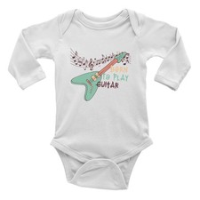 Born to Play Guitar Stringed Musician Baby Grow Vest Bodysuit L/S