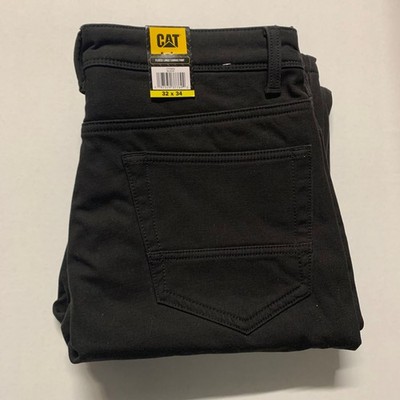 CAT Caterpillar Fleece Lined Canvas Work Pants Mens Insulated