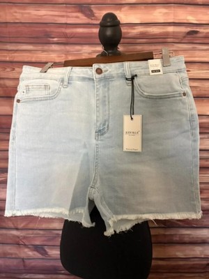 Judy Blue High Waist, Frayed Hem, Bleach Light, Cut Off Shorts JB150073 XL, NWT
