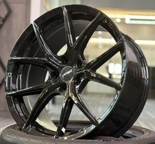 18" VW GOLF MK5/6/7/8 2005-2026 VELOCITY VC3 GLOSS BLACK 8J ALLOYS & TYRES X4