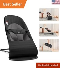Bouncer Balance Soft Black/Dark Gray Baby Bouncer Seat Toddler Chair, 2-in-1,...
